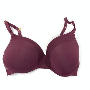Lively Bra Women's Size 32DDD Mesh Trim Underwire Adjustable Strap Burgundy
